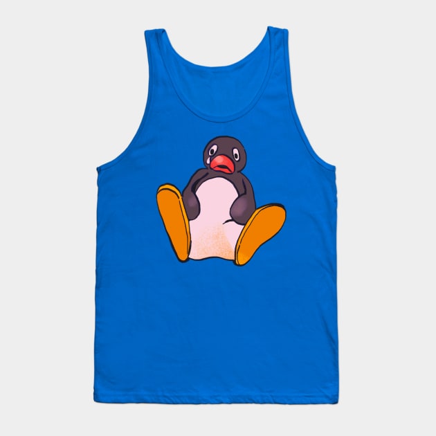 sad sitting penguin meme / pingu Tank Top by mudwizard